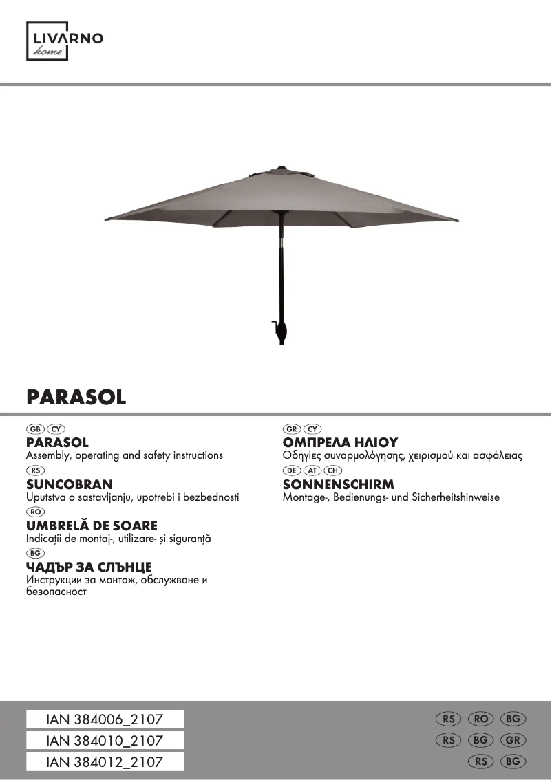 Page n°1 - Manuel utilisateur Livarno Lux HG01768B