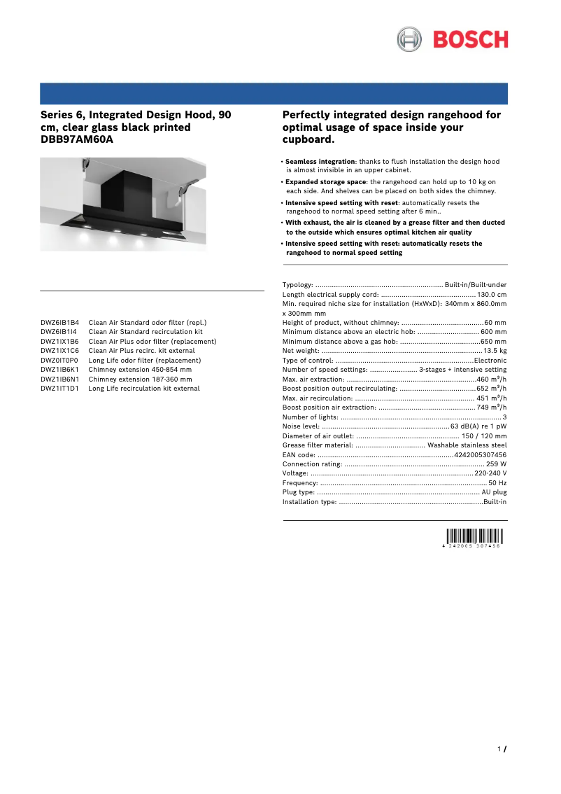 Image de la première page du manuel de l'appareil DBB97AM60A