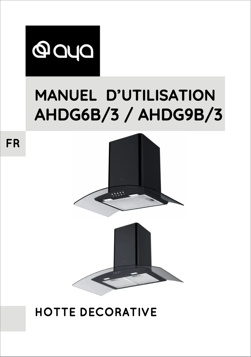 Image de la première page du manuel de l'appareil AHDG9B