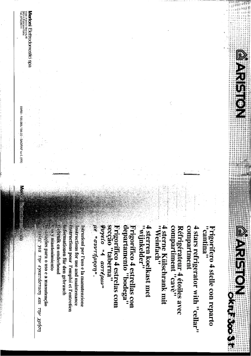 Page n°1 - Manuel utilisateur Ariston Thermo OKRF 300 3T