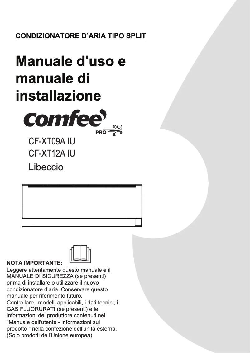 Page 1 de la notice Manuel utilisateur Comfee CF-XTW09 IU
