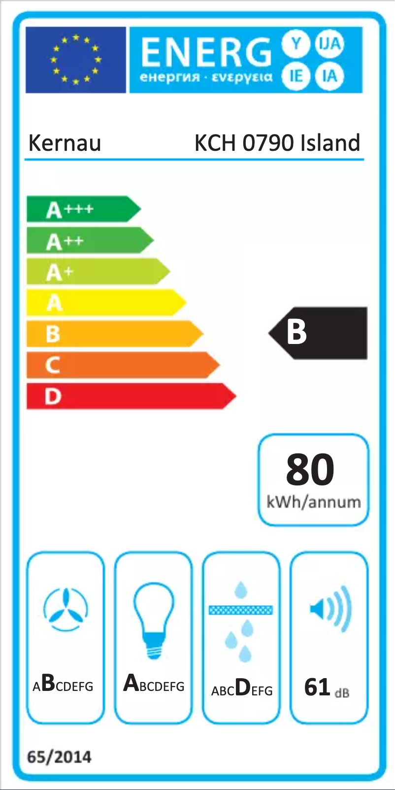 Page n°1 - Label énergétique Kernau KCH 0790 B Island