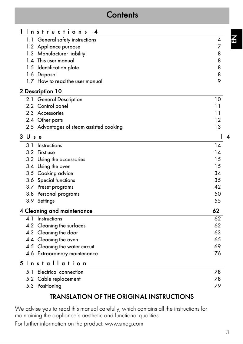Page n°1 - Manuel utilisateur Smeg SFPA6604STNX