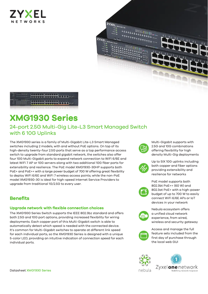 Page n°1 - Fiche technique ZyXEL XMG1930-30