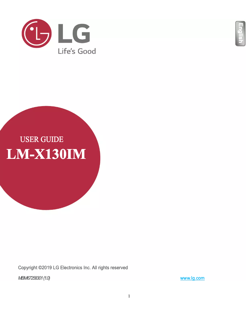Page n°1 - Manuel utilisateur LG W10