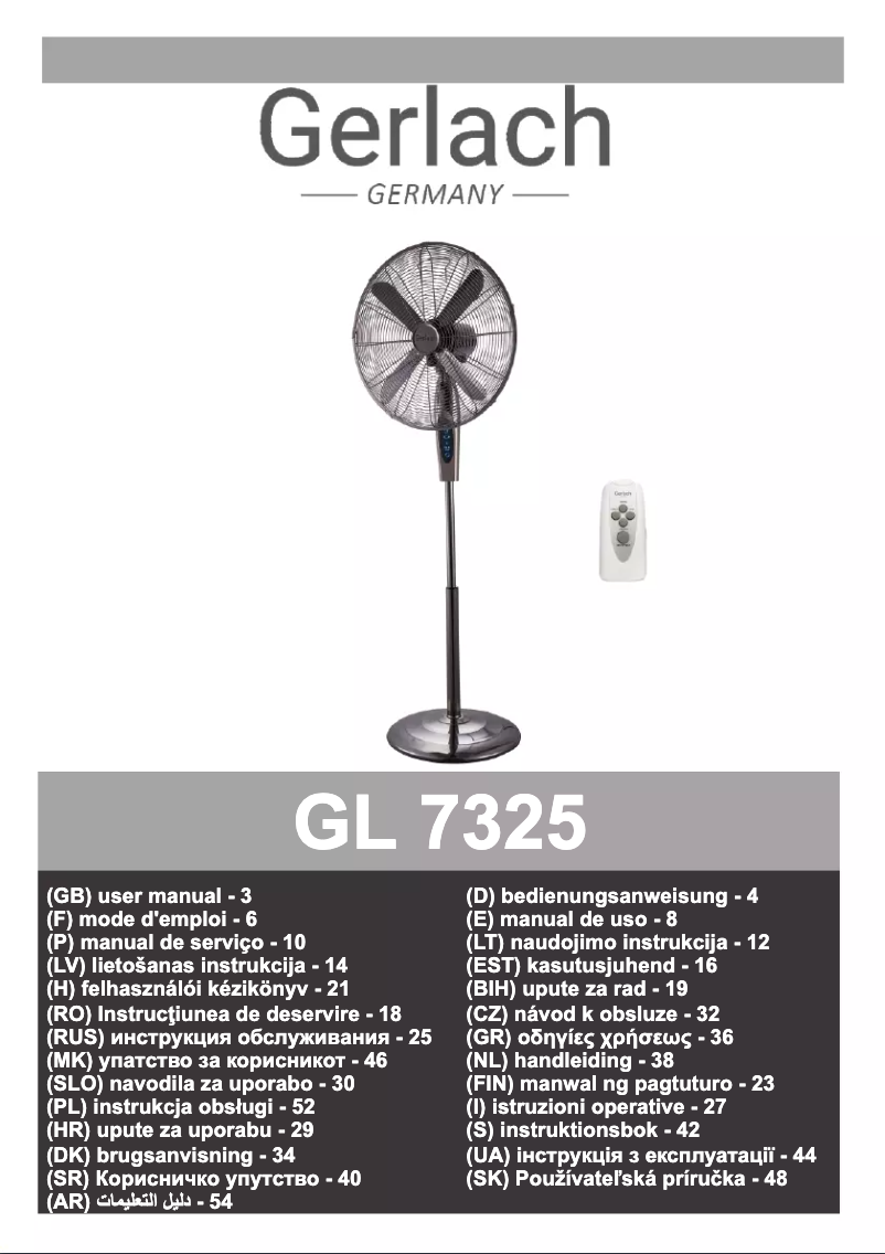 Page n°1 - Manuel utilisateur Gerlach GL 7325