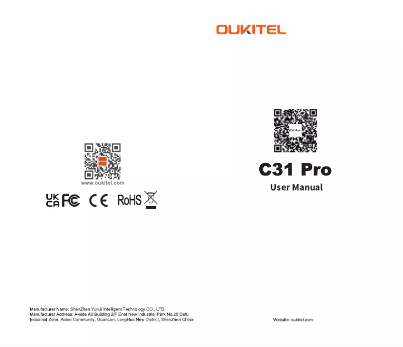 Page n°1 - Manuel utilisateur Oukitel C31 Pro