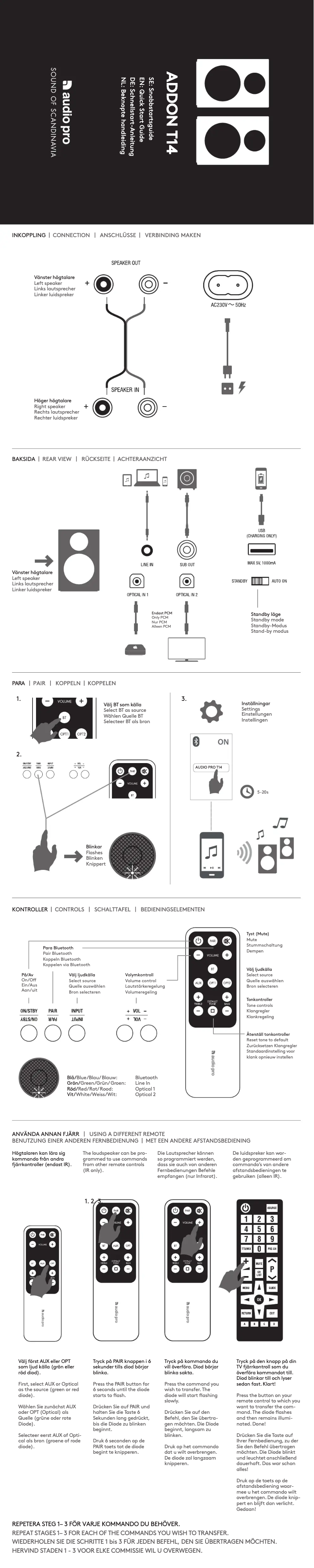 Page n°1 - Manuel utilisateur Audio Pro Addon T14