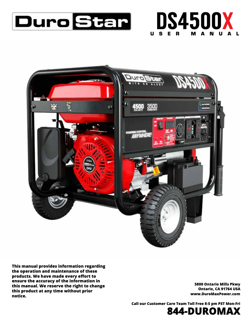 Page 1 de la notice Manuel utilisateur DuroStar DS4500X