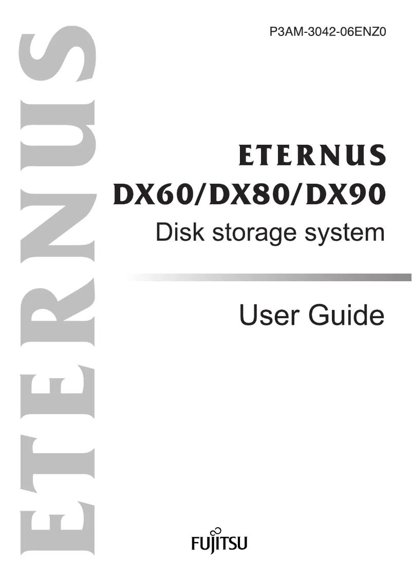 Image de la première page du manuel de l'appareil Eternus DX DX80