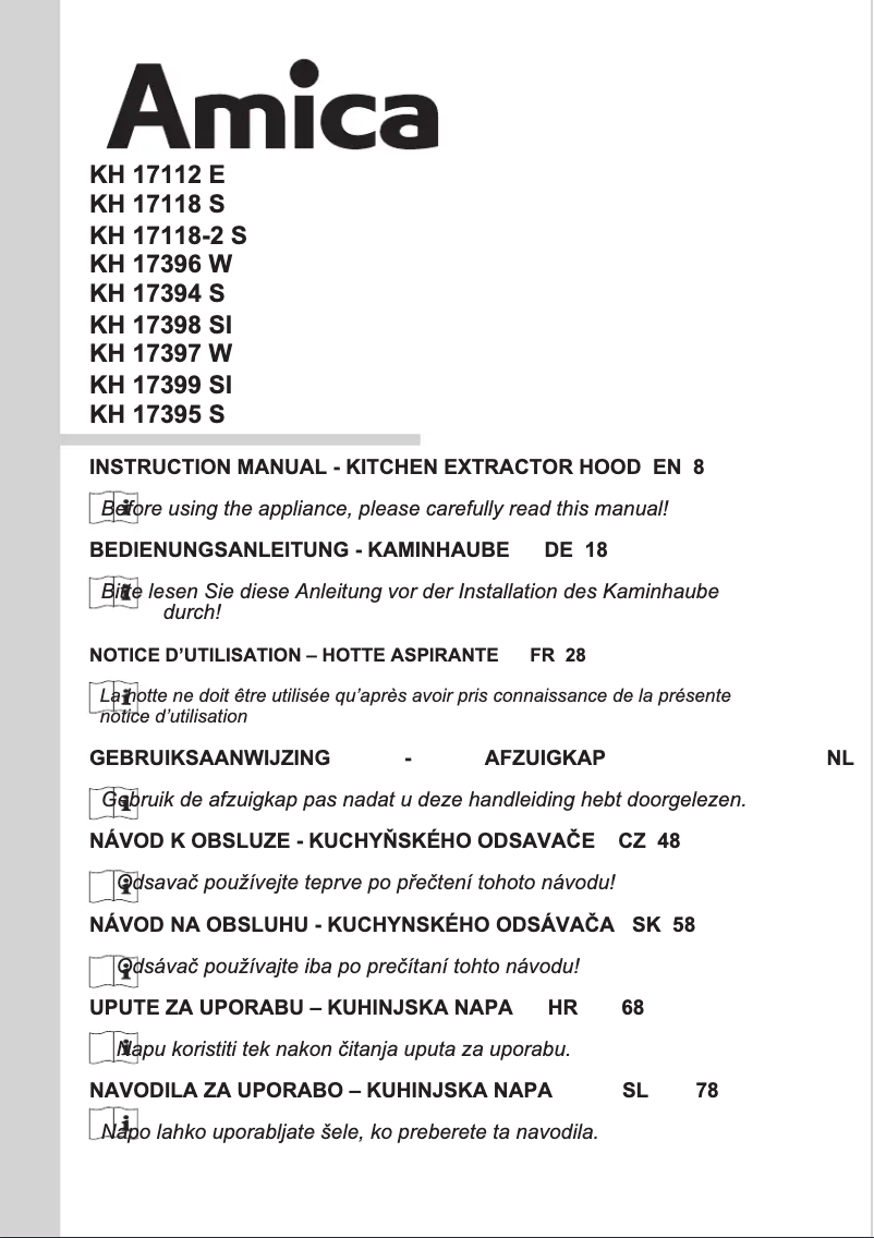 Page 1 de la notice Manuel utilisateur Amica KH 17397 W