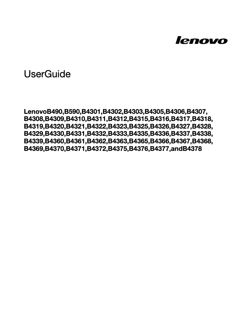Page 1 de la notice Manuel utilisateur Lenovo IdeaPad B590