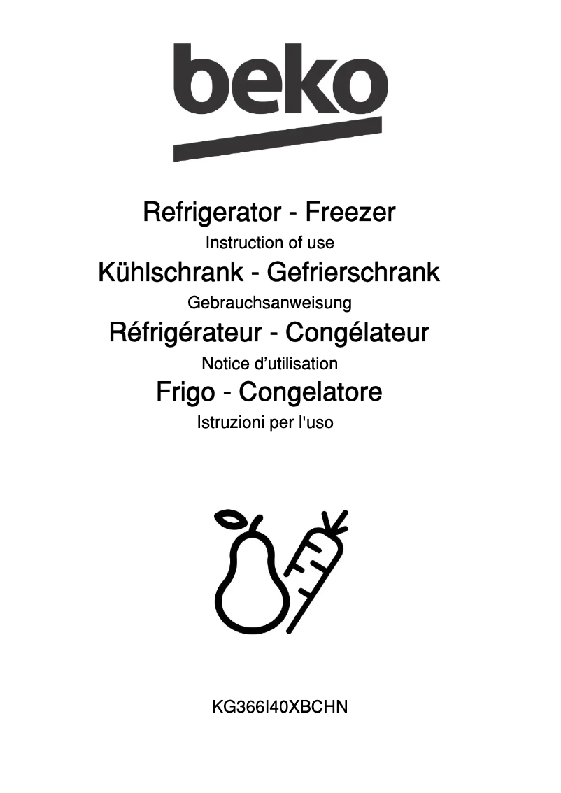 Page 1 de la notice Manuel utilisateur Beko KG366I40XBCHN