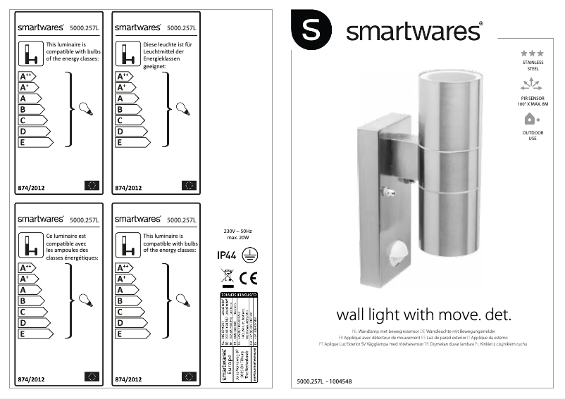 Page 1 de la notice Manuel utilisateur Smartwares 10.045.48