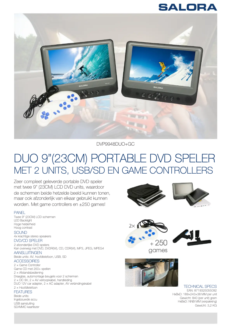 Page 1 de la notice Manuel utilisateur Salora DVP9948 DUO