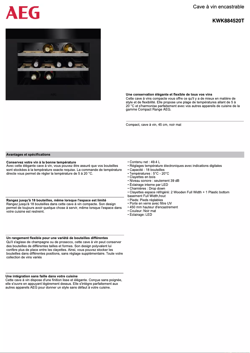 Image de la première page du manuel de l'appareil KWK884520T