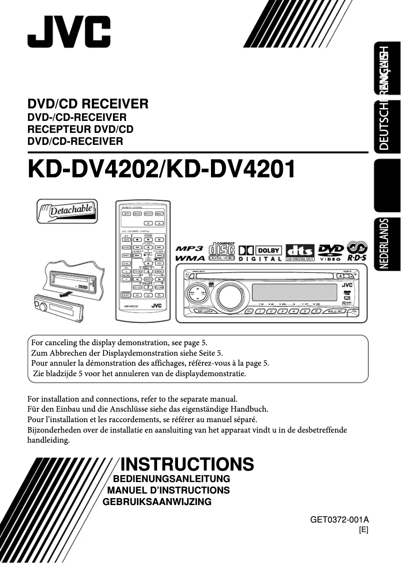 Page 1 de la notice Manuel utilisateur JVC KD-DV4202