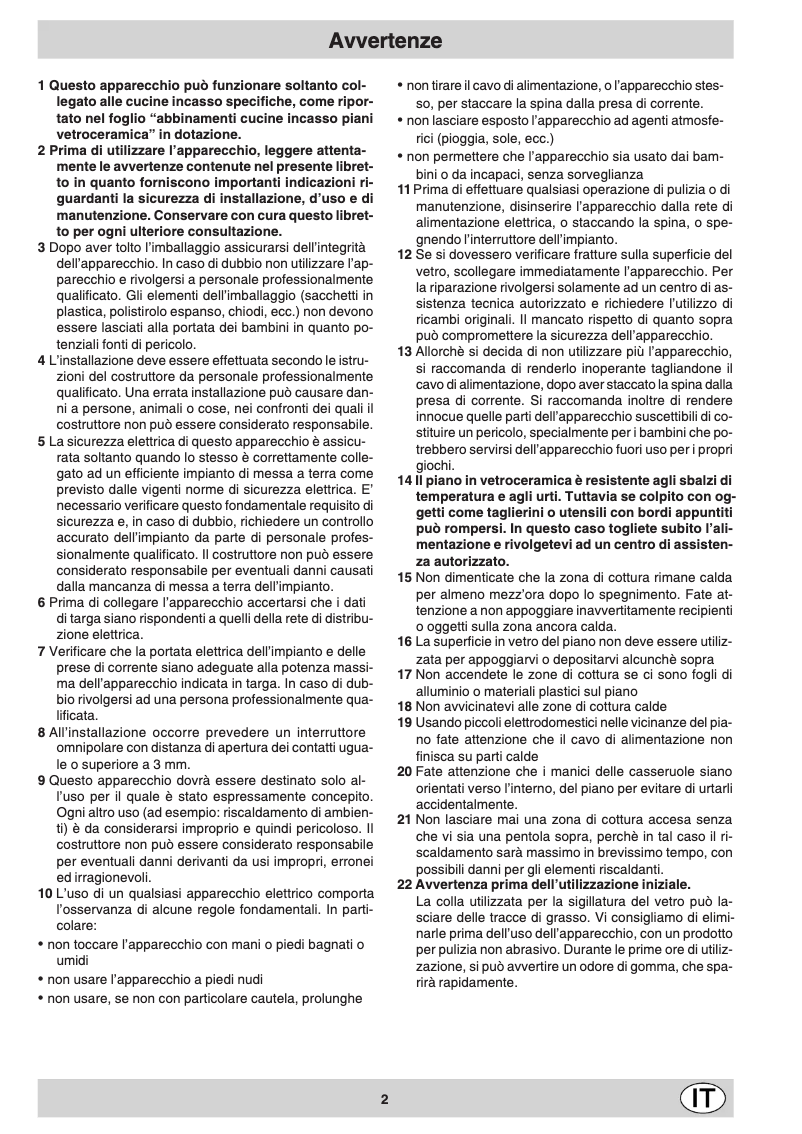Page 1 de la notice Manuel utilisateur Hotpoint Ariston KC 62 DO IX