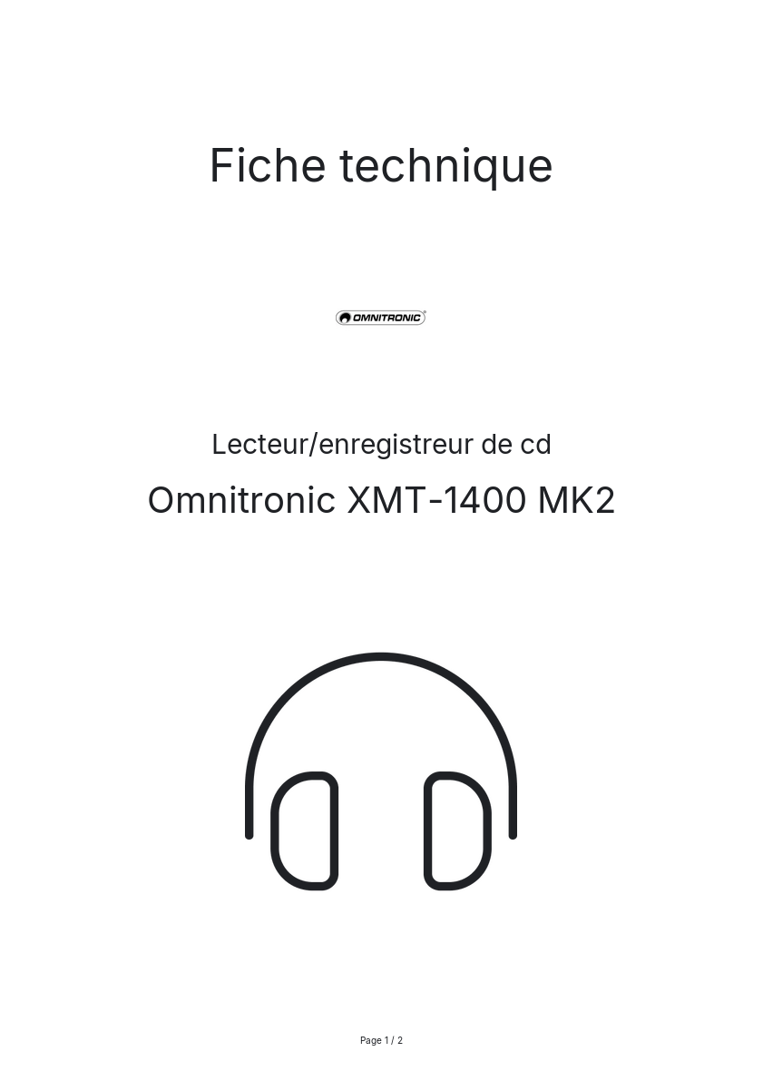 Image de la première page du manuel de l'appareil XMT-1400 MK2