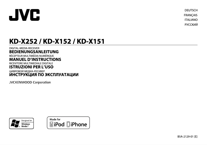 Page 1 de la notice Manuel utilisateur JVC KD-X152