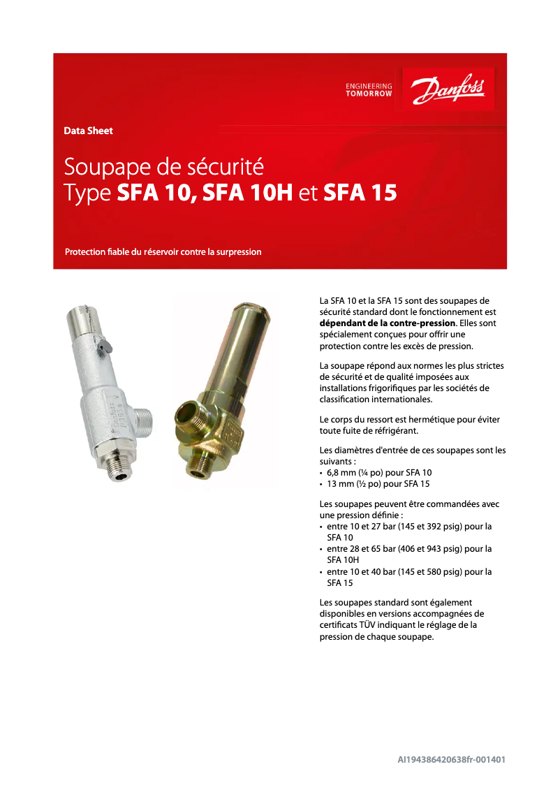 Image de la première page du manuel de l'appareil SFA 10