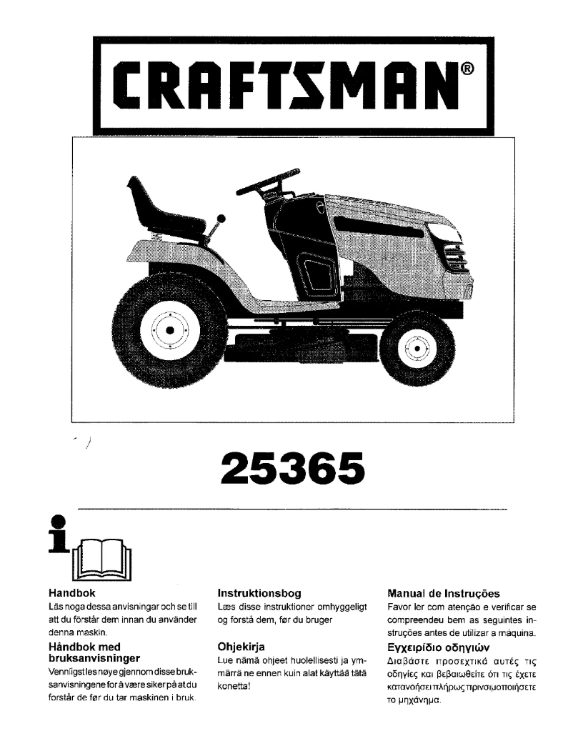 Page n°1 - Manuel utilisateur Craftsman 25365