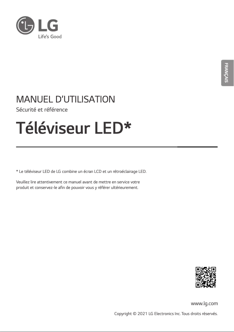 Page 1 de la notice Manuel utilisateur LG 55NANO75VPA