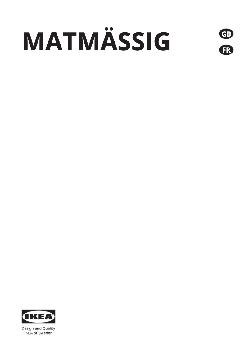 Page 1 de la notice Manuel utilisateur Ikea MATMÄSSIG 504.672.51