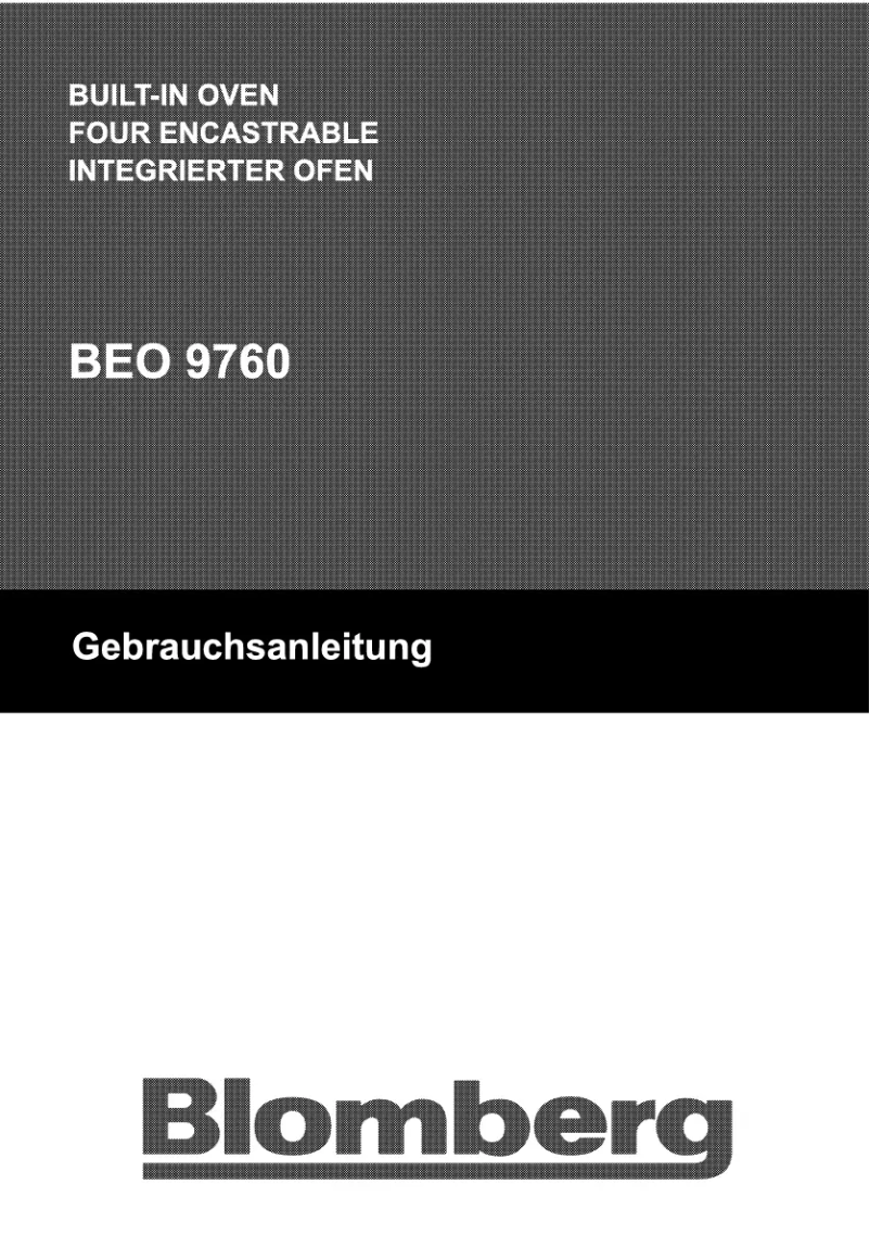 Page n°1 - Manuel utilisateur Blomberg BEO 9760