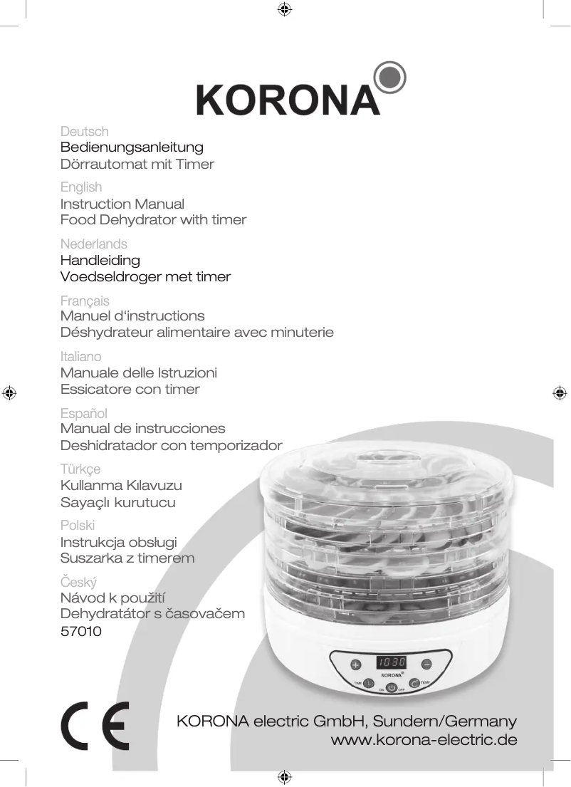 Page n°1 - Manuel utilisateur Korona 57010