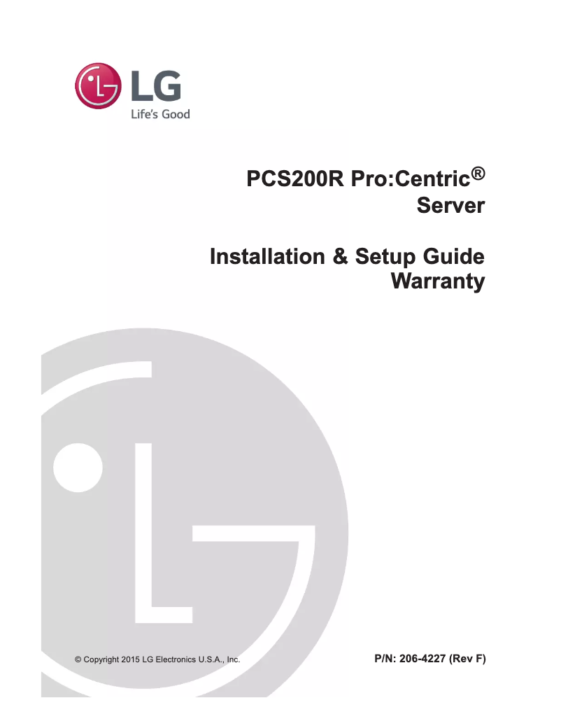 Image de la première page du manuel de l'appareil PCS200S