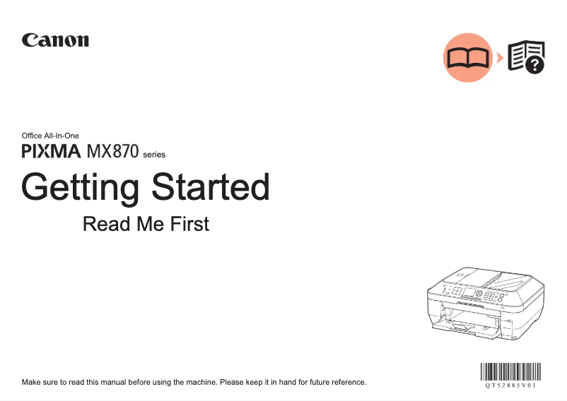Page 1 de la notice Manuel utilisateur Canon Pixma MX870
