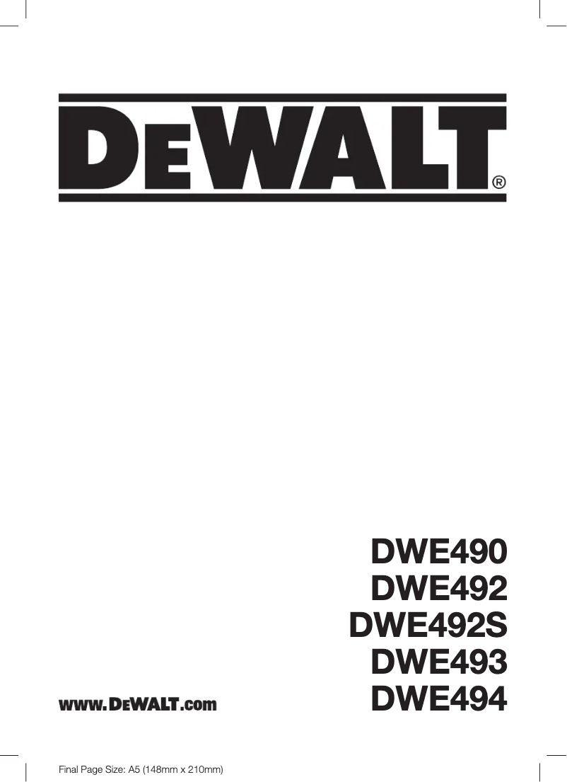 Image de la première page du manuel de l'appareil DWE493