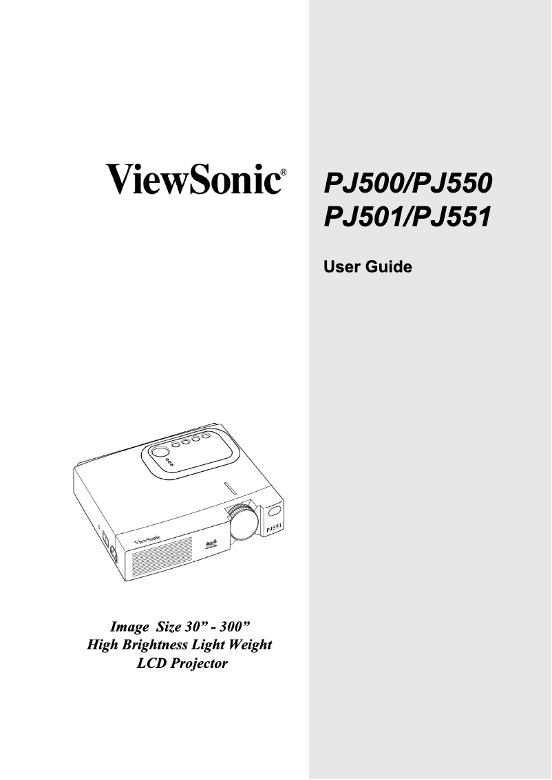 Página 1 del manual Manual de usuario Viewsonic PJ550