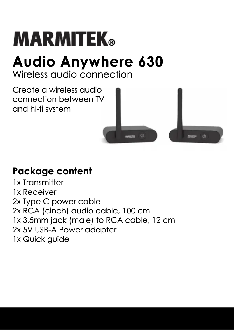 Page n°1 - Fiche technique Marmitek Audio Anywhere 630