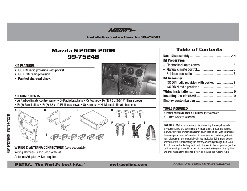 Image de la première page du manuel de l'appareil 99-7524B