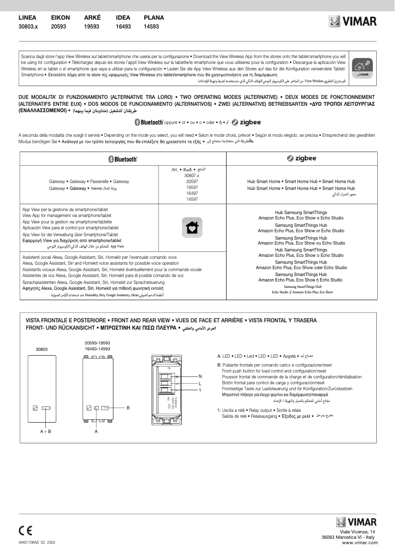 Page 1 de la notice Instructions / montage Vimar 20593.N