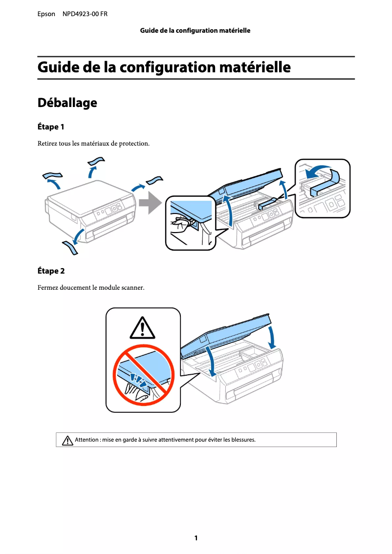 Page n°1 - Guide d'installation Epson XP-510 Expression Premium