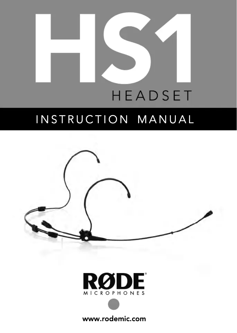 Page n°1 - Manuel utilisateur Røde HS1-B