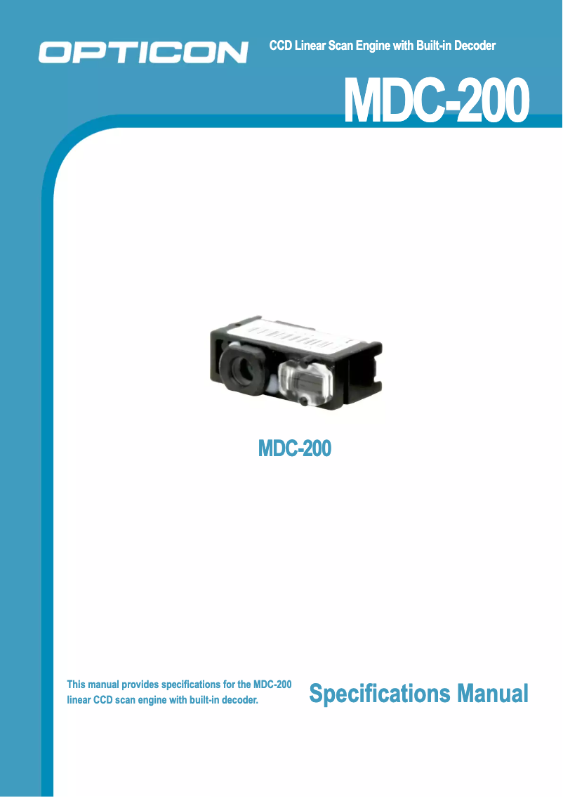 Page n°1 - Manuel utilisateur Opticon MDC-200