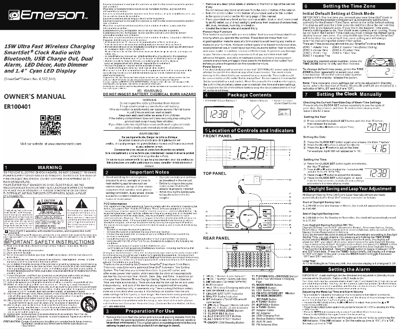 Image de la première page du manuel de l'appareil ER100401