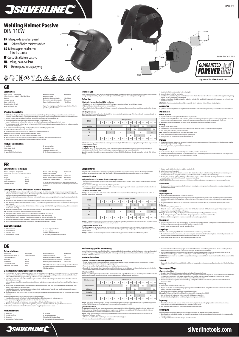 Image de la première page du manuel de l'appareil 868520