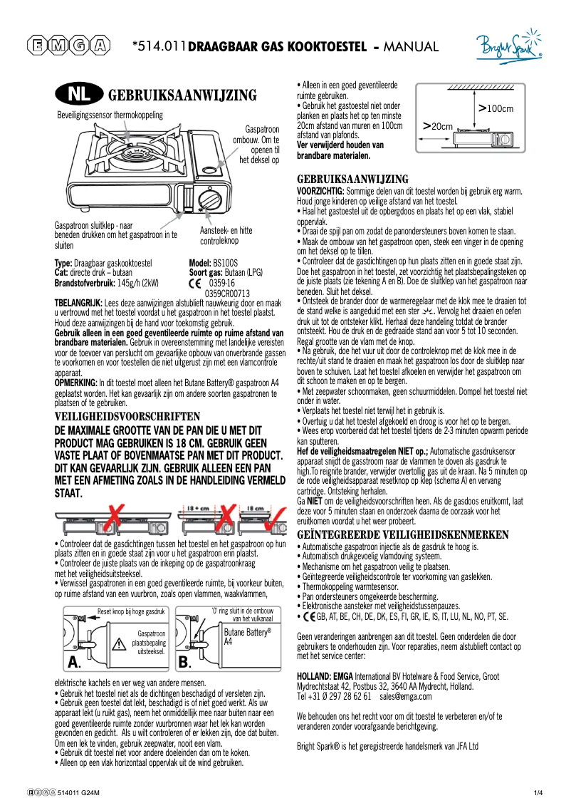 Page n°1 - Manuel utilisateur Bright Spark 514011