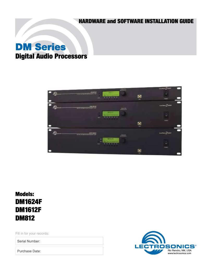 Page n°1 - Manuel utilisateur Lectrosonics DM1612