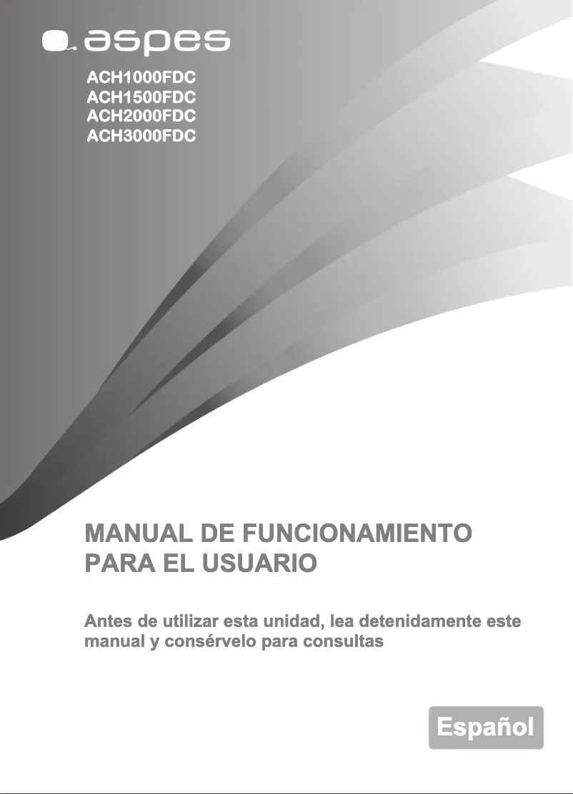Page 1 de la notice Manuel utilisateur Aspes ACH3000FDC