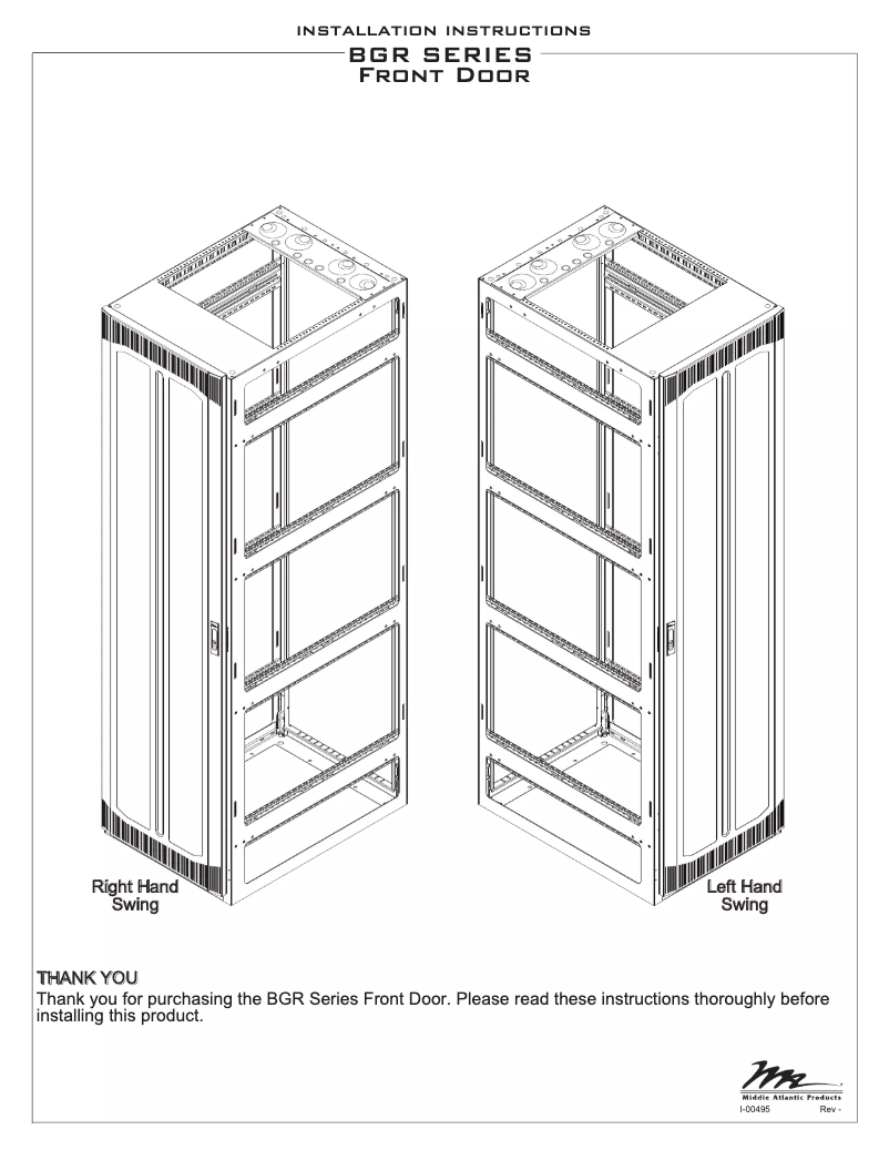 Page 1 de la notice Manuel utilisateur Middle Atlantic BPFD-45