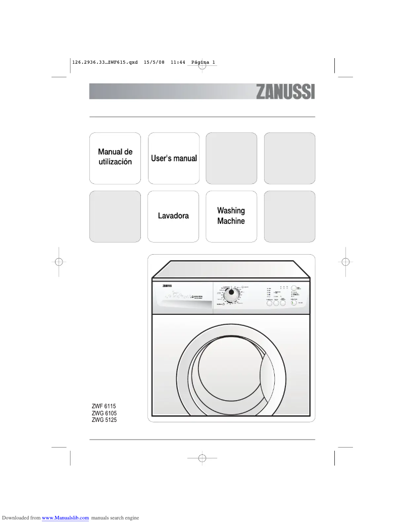 Page 1 de la notice Manuel utilisateur Zanussi ZWF 6115