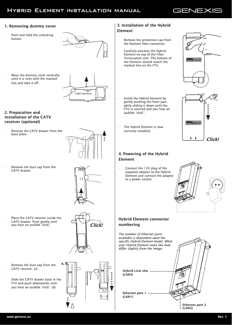 Page n°1 - Manuel utilisateur Genexis Hybrid Element NT
