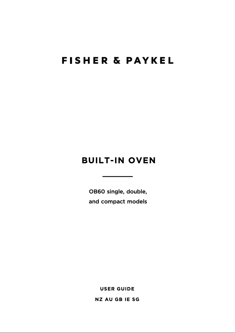 Page n°1 - Manuel utilisateur Fisher & Paykel OB60B77DEX3