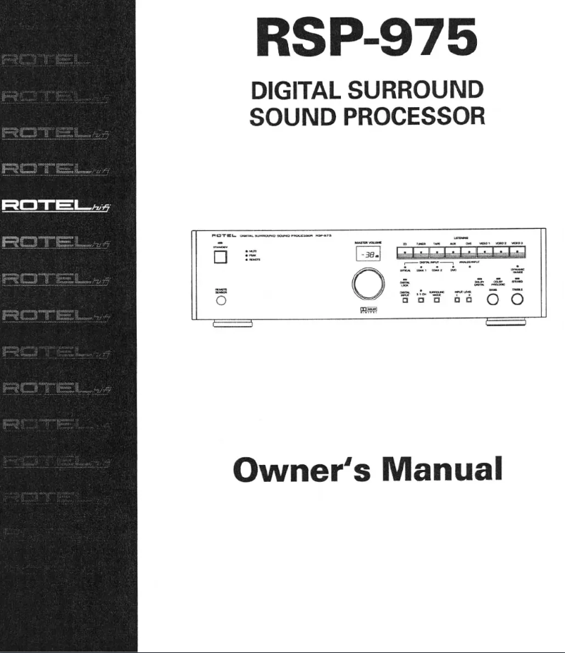Page n°1 - Manuel utilisateur Rotel RSP-975